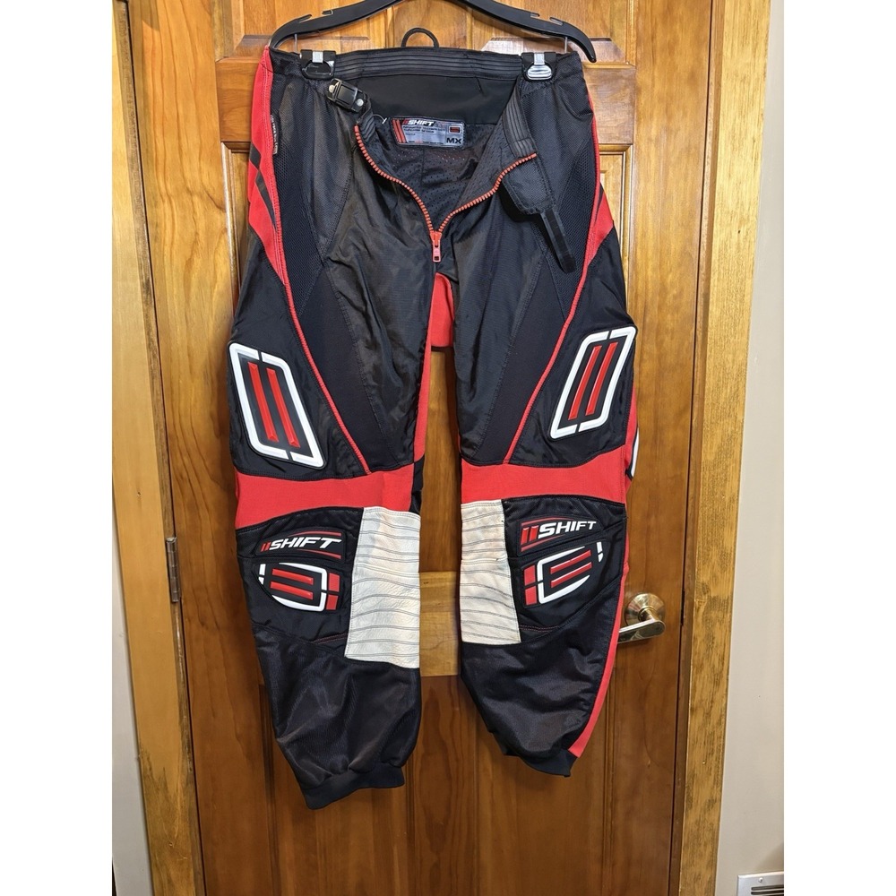 Shift MX Motocross Supercross Riding Dirtbike Pants Mens 38 Red White Black